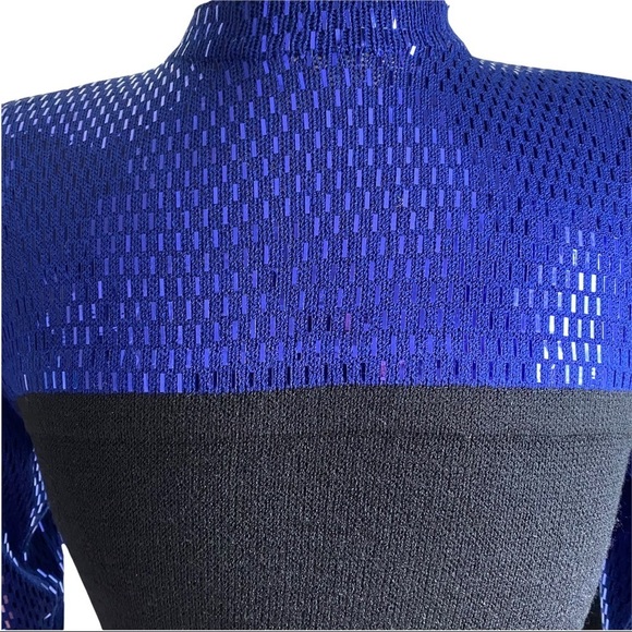 St. John Evening Black Cobalt Blue Sequined Evening Dress Cocktail Party Luxe 10 - Picture 3 of 14